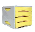 Cassettiera Keep Colour Pastel - 25 x 32 cm - cassetti 5 cm - grigio/giallo - Arda
