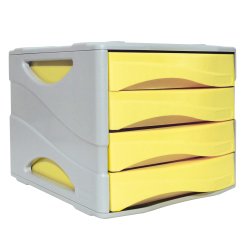 Cassettiera Keep Colour Pastel - 25 x 32 cm - cassetti 5 cm - grigio/giallo - Arda