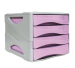Cassettiera Keep Colour Pastel - 25 x 32 cm - cassetti 5 cm - grigio/lilla - Arda