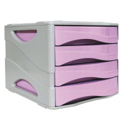 Cassettiera Keep Colour Pastel - 25 x 32 - cassetti 5 cm - grigio/lilla - Arda