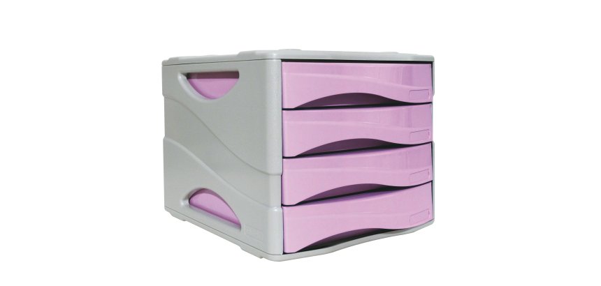 Cassettiera Keep Colour Pastel - 25 x 32 cm - cassetti 5 cm - grigio/lilla - Arda