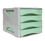 Cassettiera Keep Colour Pastel - 25 x 32 cm - cassetti 5 cm - grigio/verde - Arda