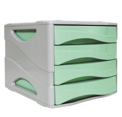 Cassettiera Keep Colour Pastel - 25 x 32 cm - cassetti 5 cm - grigio/verde - Arda