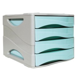 Cassettiera Keep Colour Pastel - 25 x 32 cm - cassetti 5 cm - grigio/azzurro - Arda
