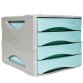 Cassettiera Keep Colour Pastel - 25 x 32 cm - cassetti 5 cm - grigio/azzurro - Arda