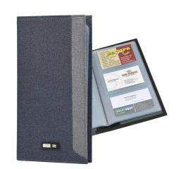 Portabiglietti in tessuto - 12 x 23 cm - capacità 64 biglietti - grigio - City Time