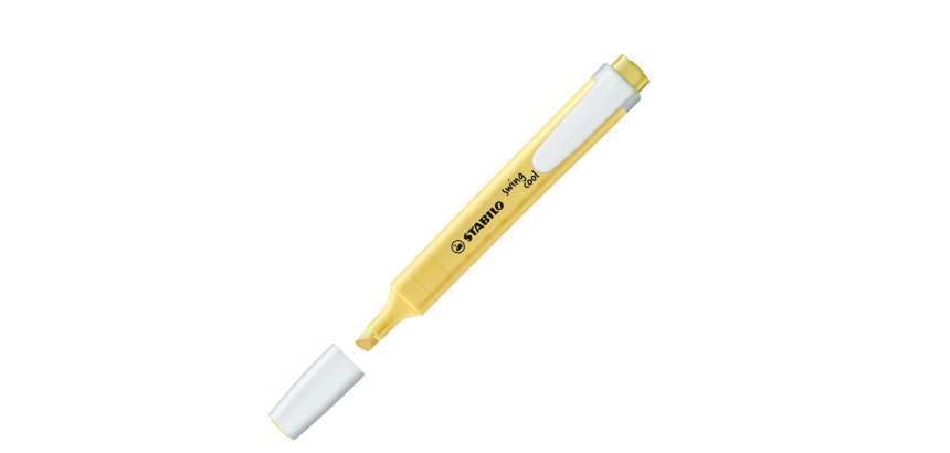 Evidenziatore Swing Cool pastel - punta a scalpello - tratto 1 - 4 mm - giallo banana 144 - Stabilo