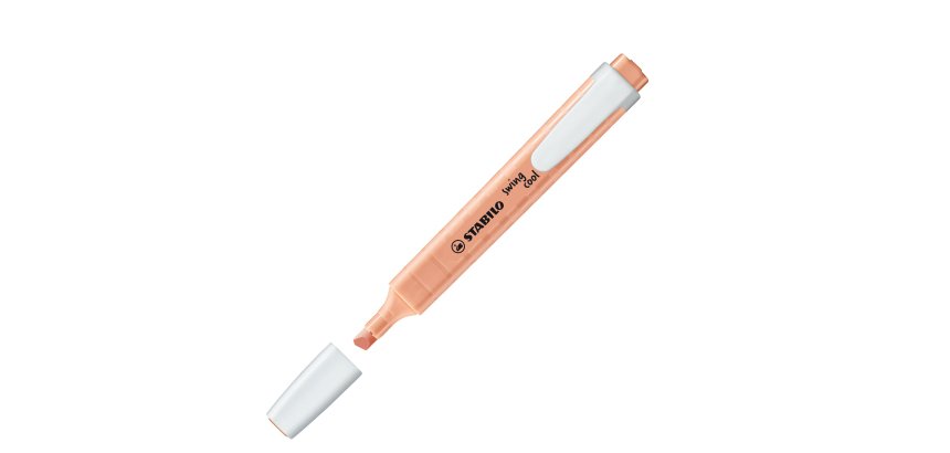Evidenziatore Swing Cool pastel - punta a scalpello - tratto 1 - 4 mm - rosa pesca 126 - Stabilo