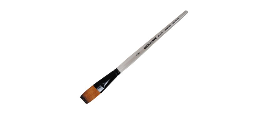 Pennello sintetico Graduate - piatto extra lungo - manico corto - n. 3/4 - Daler Rowney