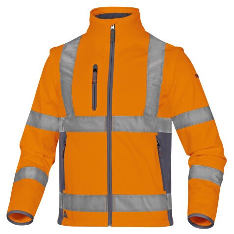 Giacca alta visibilità Softshell Deltaplus Moonlight 2, arancio fluo