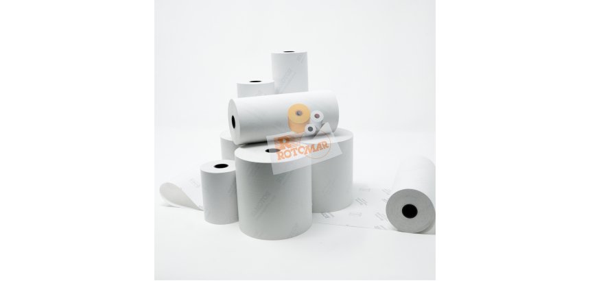 Rotolo per calcolatrici e stampanti - carta termica BPA free - 60 mm x 25 mt - diametro esterno 55 mm - 55 gr - anima 12 mm - Rotomar - blister 10 pezzi