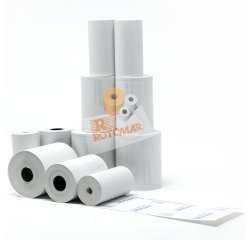 Rotolo per POS e carte di credito - carta termica BPA free - 57 mm x 18 mt - diametro esterno 38 mm - 55 gr - anima 12 mm - Rotomar - blister 10 pezzi