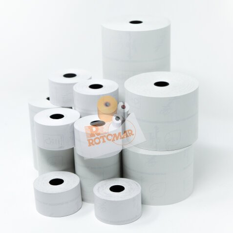 Rotolo per registratori di cassa - carta termica BPA free FSC - 80 mm x 40 mt - diametro esterno 55 mm - 55 gr - anima 12 mm - Rotomar - blister 10 pezzi