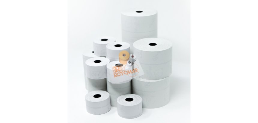 Rotolo registratori cassa - carta termica BPA free FSC - 80 mm x 80 mt - diametro esterno 77 mm - 55 gr - anima 12 mm - Rotomar - blister 10 pezzi