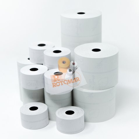 Rotolo registratori cassa - carta termica BPA free FSC - 80 mm x 80 mt - diametro esterno 77 mm - 55 gr - anima 12 mm - Rotomar - blister 10 pezzi