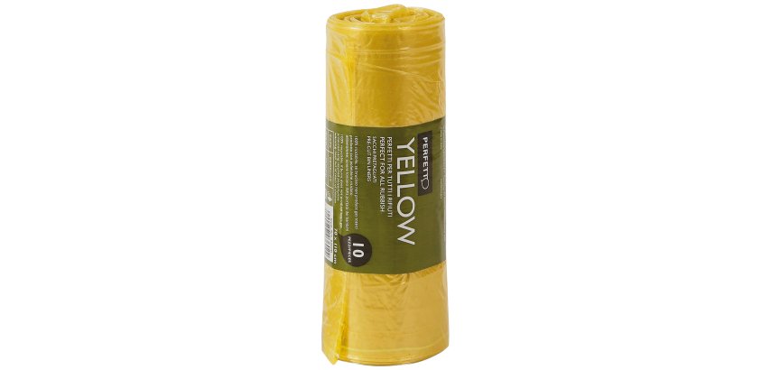 Sacchi rifiuti Classic - 70 x 110 cm - 120 L - 20 micron - giallo - Perfetto - conf. 10 pezzi