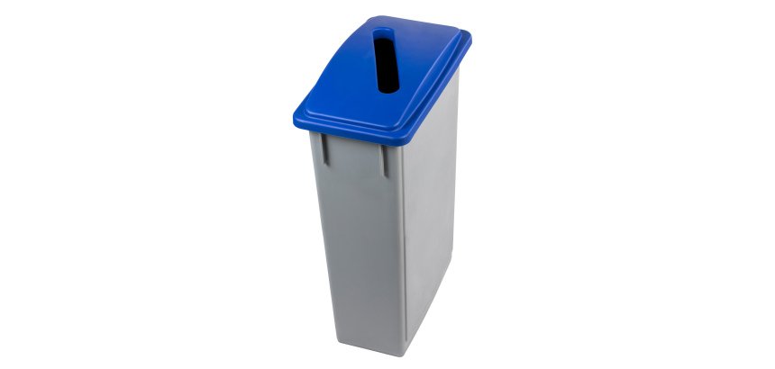 Contenitore Office 90 Lt -  con feritoia per carta - 29,5x52x83,5 cm - grigio/blu - Medial