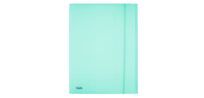 Cartella 3 lembi con elastico Pastel - 24 x 33cm - dorso 1 cm - PP - celeste - Favorit
