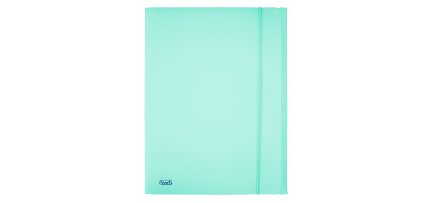 Cartella 3 lembi con elastico Pastel - 24 x 33cm - dorso 1 cm - PP - celeste - Favorit