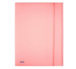 Cartella 3 lembi con elastico Pastel - 24 x 33cm - dorso 1 cm - PP - cipria - Favorit