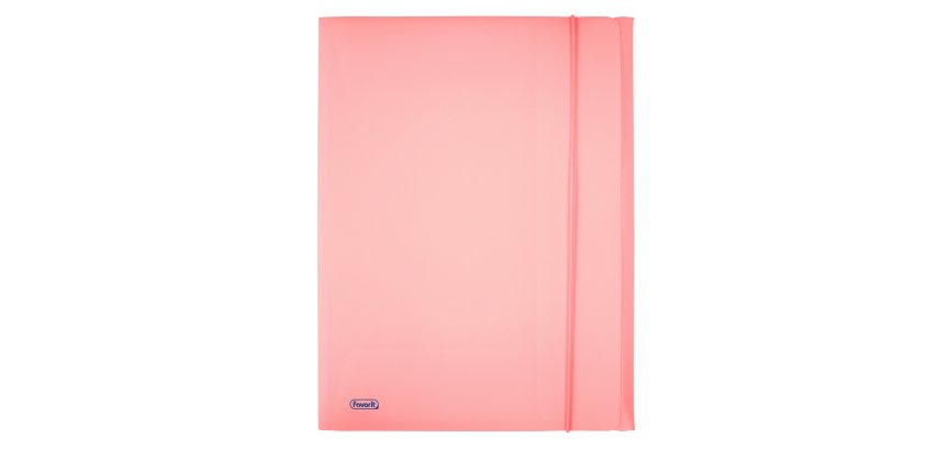 Cartella 3 lembi con elastico Pastel - 24 x 33cm - dorso 1 cm - PP - cipria - Favorit