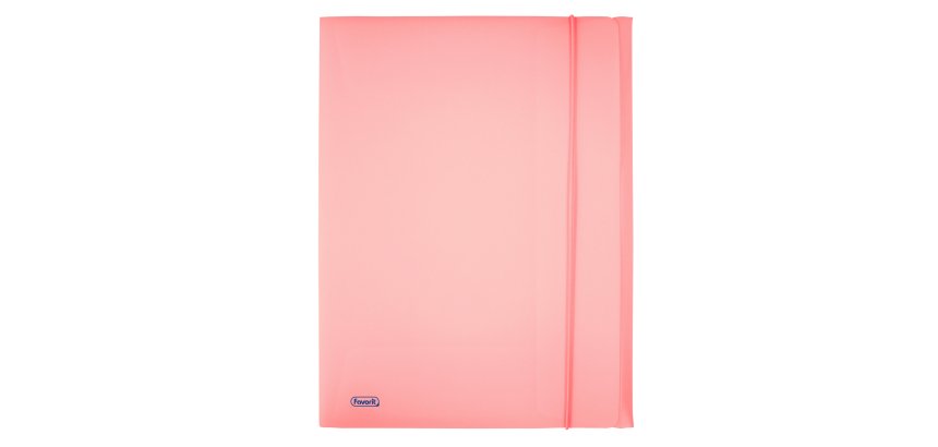 Cartella 3 lembi con elastico Pastel - 24 x 33cm - dorso 1 cm - PP - cipria - Favorit