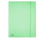 Cartella 3 lembi con elastico Pastel - 24 x 33cm - dorso 1 cm - PP - smeraldo - Favorit