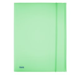 Cartella 3 lembi con elastico Pastel - 24 x 33cm - dorso 1 cm - PP - smeraldo - Favorit