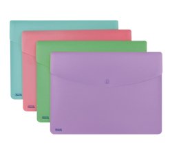 Busta con bottone Pastel - A4 - PP - colori assortiti - Favorit