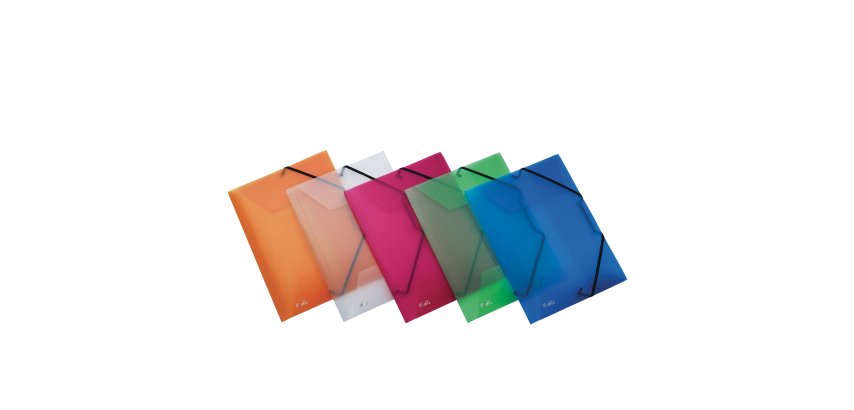 Cartella 3 lembi con elastico angolare Lumina - 24 x 32cm - dorso 2,5 cm - PP - colori assorititi - Favorit