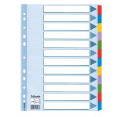 Intercalare Mylar -12 tasti colorati - A4 - Esselte