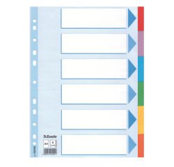 Intercalare cartoncino - 6 tasti colorati - A4 - Esselte