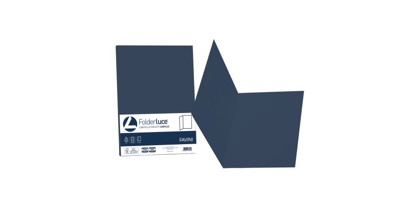 Cartellina semplice Luce - 200 gr - A4 - blu cobalto - cartoncino bristol - Favini - conf. 50 pezzi