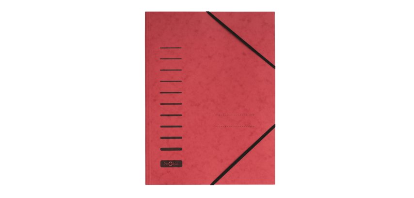 Cartella con elastico angolare - A4 - dorso variabile - cartoncino - rosso - Pagna
