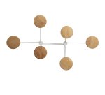 Appendiabiti da muro - 6 posti - 12 x 28 x 7 cm - metallo/legno - bianco - Alba
