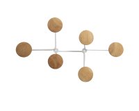 Appendiabiti da muro - 6 posti - 12 x 28 x 7 cm - metallo/legno - bianco - Alba