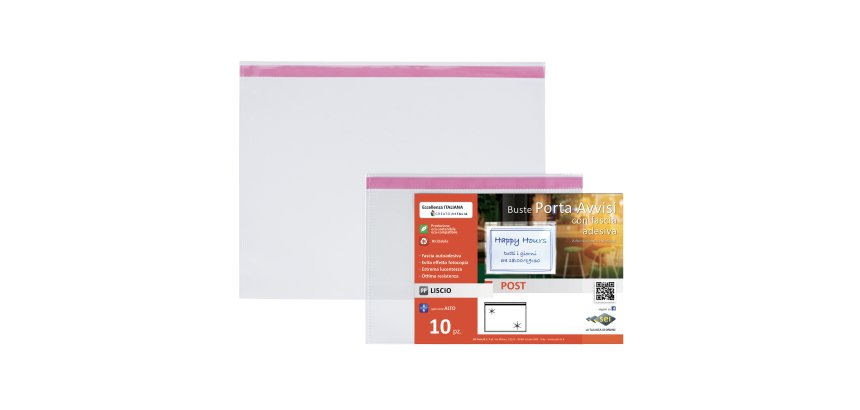 Buste porta avvisi orizzontali - A5 - 21 x 15 cm - trasparente - Sei Rota - conf. 10 pezzi