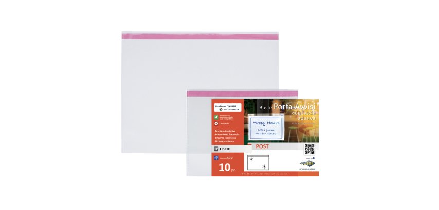 Buste porta avvisi orizzontali - A4 - 30 x 22 cm - trasparente - Sei Rota - conf. 10 pezzi