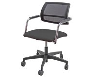 Poltroncina visitatore Lithium LTGN - con braccioli inclusi - nero - Unisit