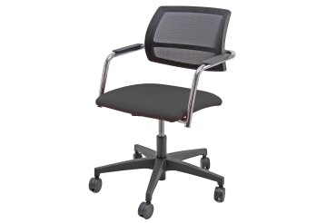 Poltroncina visitatore Lithium LTGN - con braccioli inclusi - nero - Unisit