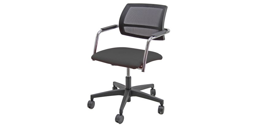 Poltroncina visitatore Lithium LTGN - con braccioli inclusi - nero - Unisit