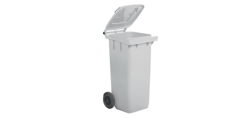Bidone carrellato - 48x55x93 cm - 120 L - bianco - Mobil Plastic
