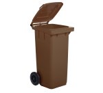 Bidone carrellato - 48x55x93 cm - 120 L - marrone - Mobil Plastic
