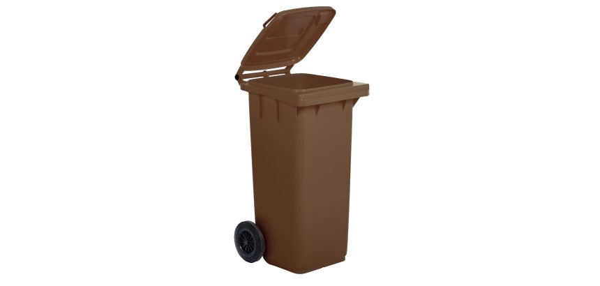 Bidone carrellato - 48x55x93 cm - 120 L - marrone - Mobil Plastic