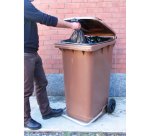 Bidone carrellato - 48x55x93 cm - 120 L - marrone - Mobil Plastic