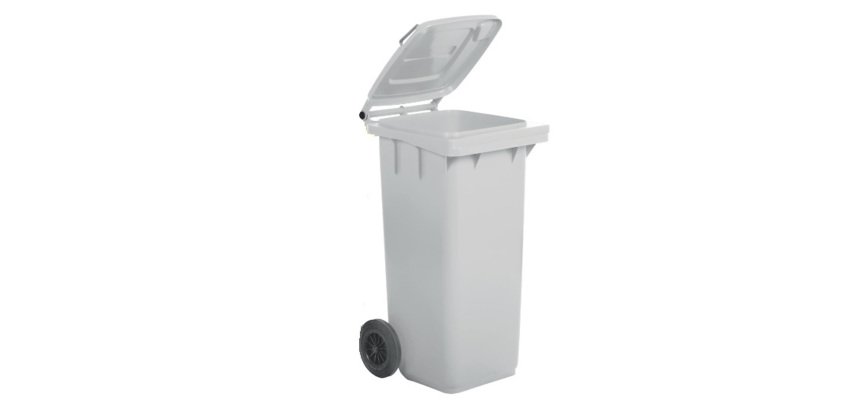 Bidone carrellato - 58x73x107 cm - 240 L - bianco - Mobil Plastic