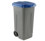 Bidone mobile - con chiusura a clip - 49x54x85 cm - 100 L - grigio/blu - Mobil Plastic