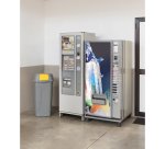 Bidone mobile Push - con coperchio - 49x54x95 cm - 100 L - grigio/giallo - Mobil Plastic