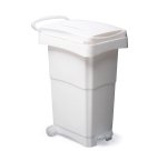 Bidone mobile a pedale - 40x65x81 cm - 80 L - PPL - bianco - Mobil Plastic
