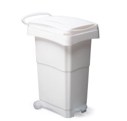 Bidone mobile a pedale - 40x65x81 cm - 80 L - PPL - bianco - Mobil Plastic
